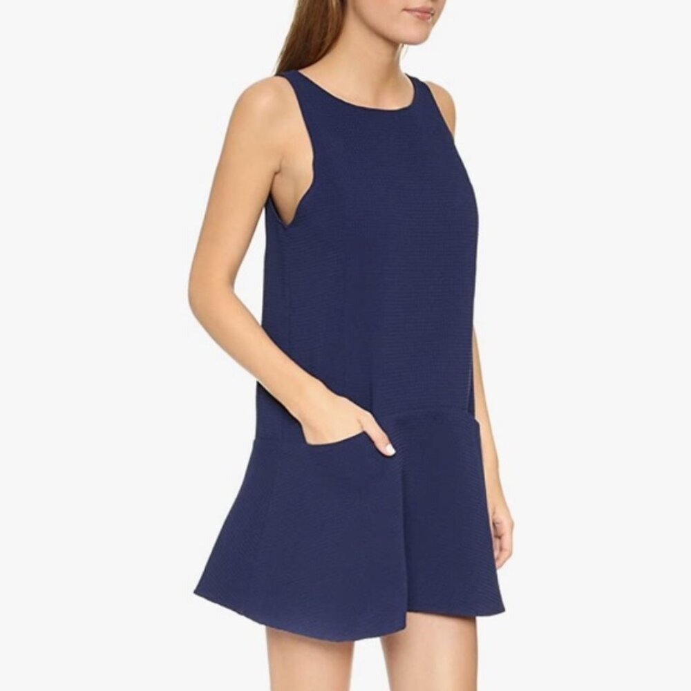 BB‎ Dakota Navy Blue Raven Drop Waist Waffle Dress – Size Small